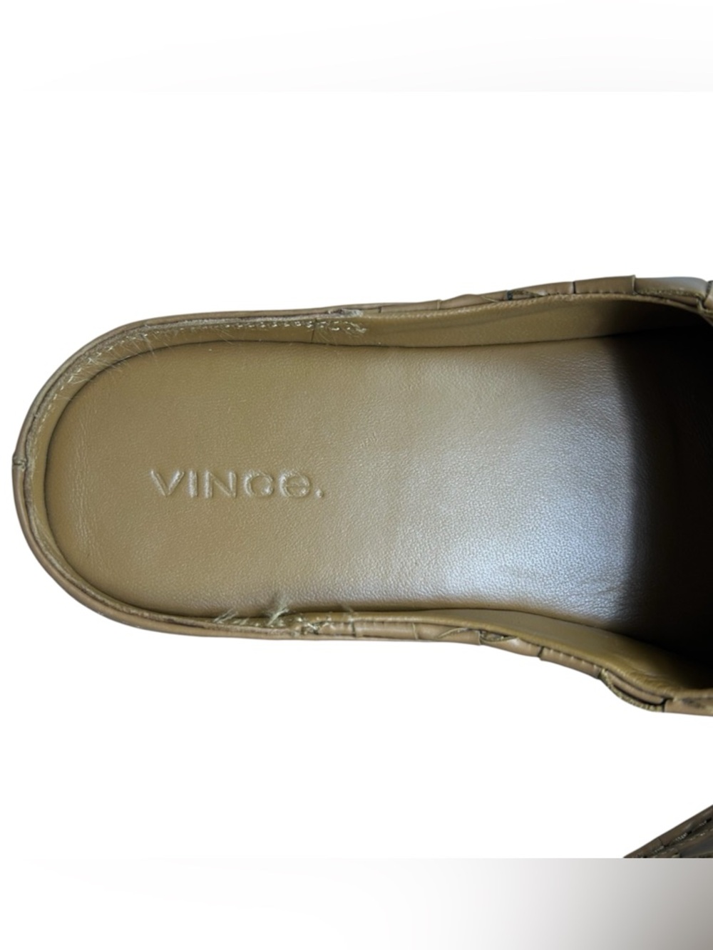 Vince Freeman Woven Leather Mule Flats Slip On Loafer Size US 8.5 EU 38.5 Brown - Picture 15 of 16